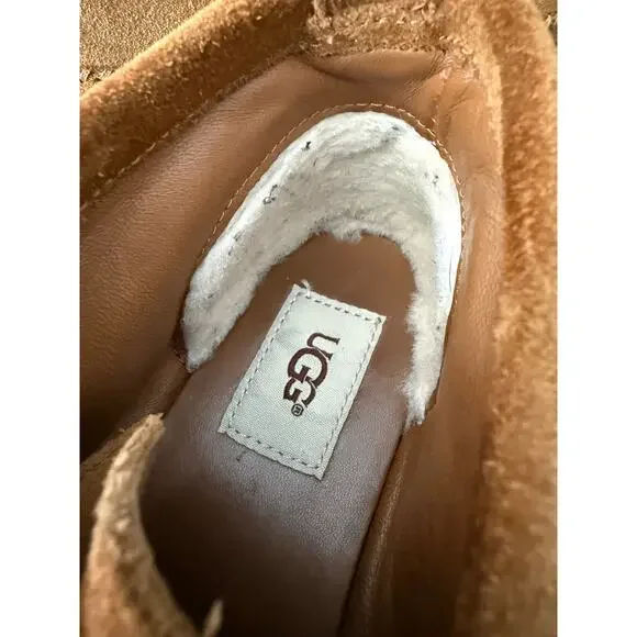 UGG Woodlyn Moccasin Chestnut Brown Ankle Boots Sz. 6 - Picture 4 of 11